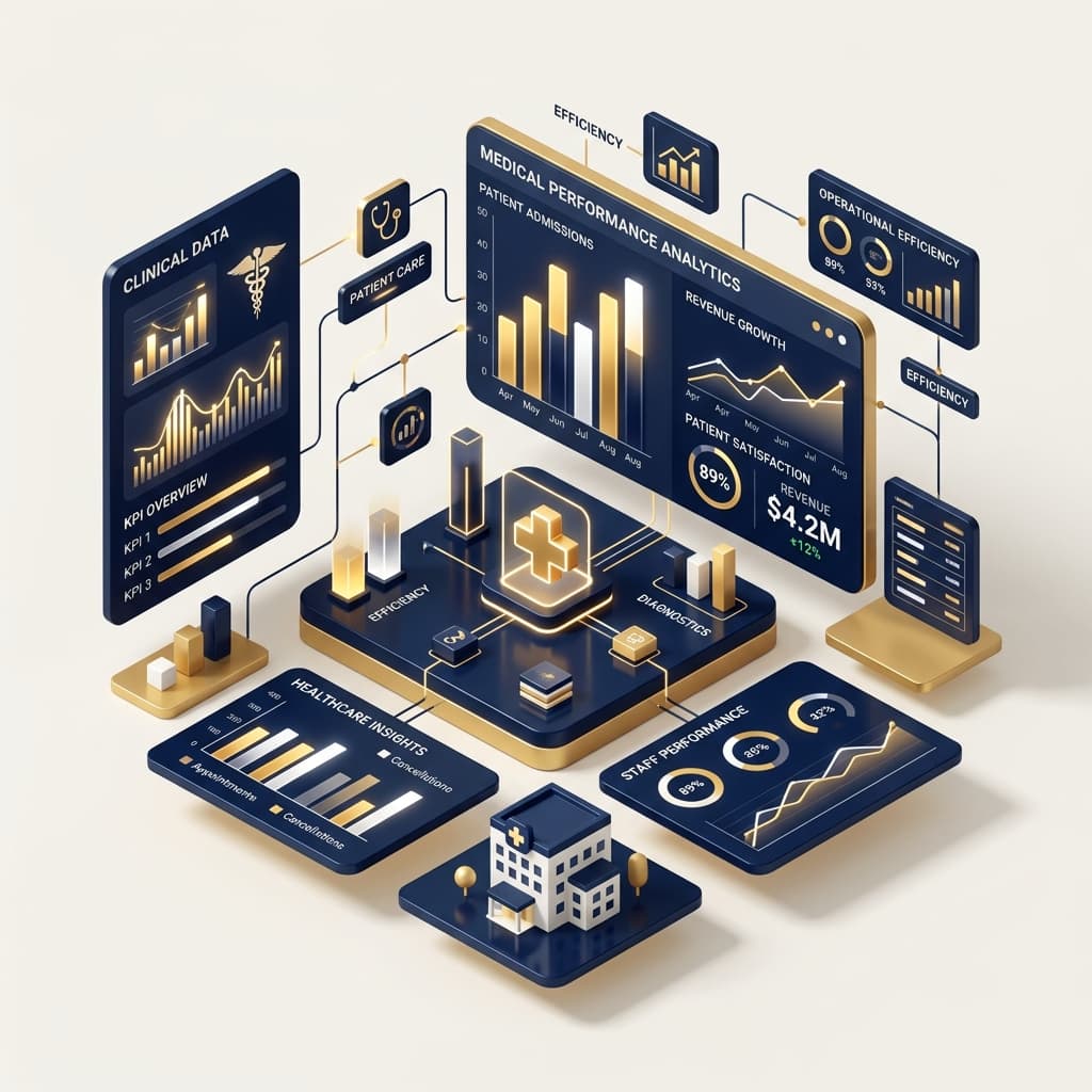 Financial reporting and data analytics dashboard illustration