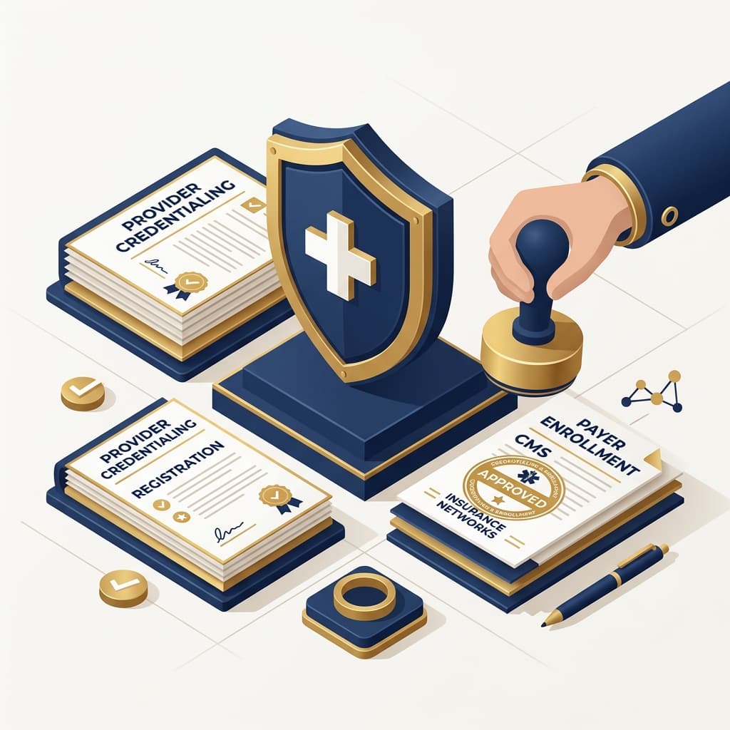Medical credentialing and payer network enrollment illustration